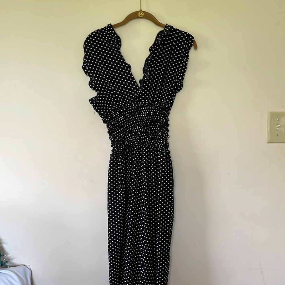 Small polka dot one piece pant suit